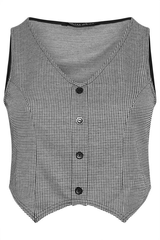 LIMITED COLLECTION Plus Size Black & White Dogtooth Waistcoat | Yours Clothing 6