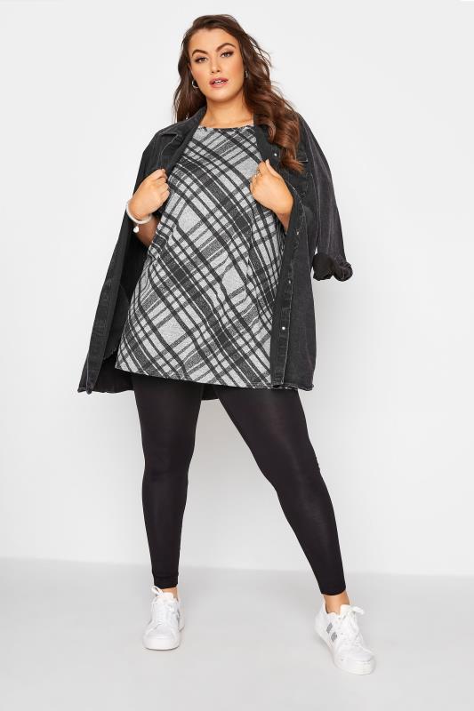 Curve Grey Check Print Oversized Top 2