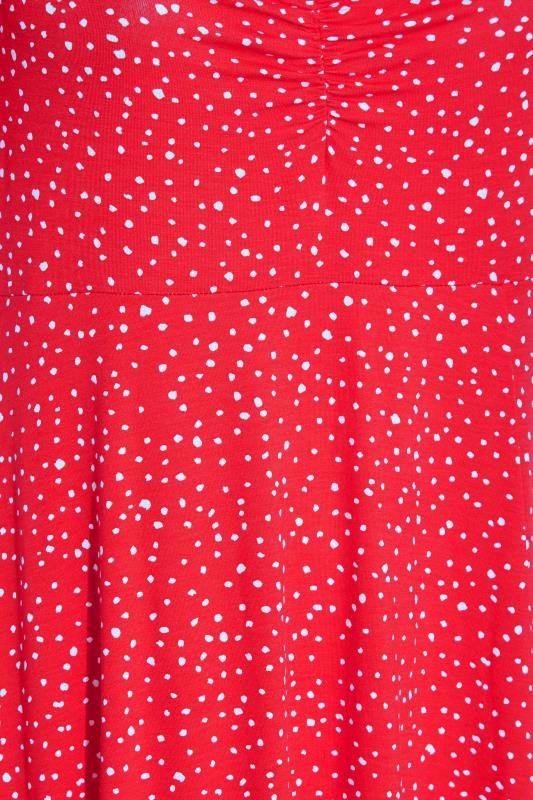 Plus Size Red Spot Print Sweetheart Midaxi Dress | Yours Clothing  5