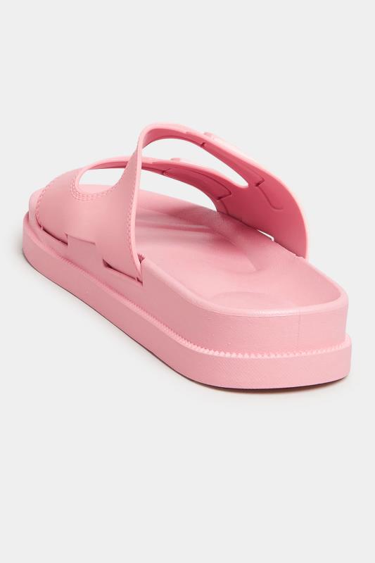 PixieGirl Pink Double Buckle Slider Sandals In Standard D Fit 4