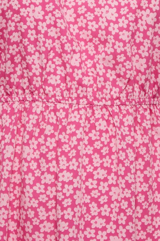 Plus Size Pink Floral Print Peplum Top | Yours Clothing 5
