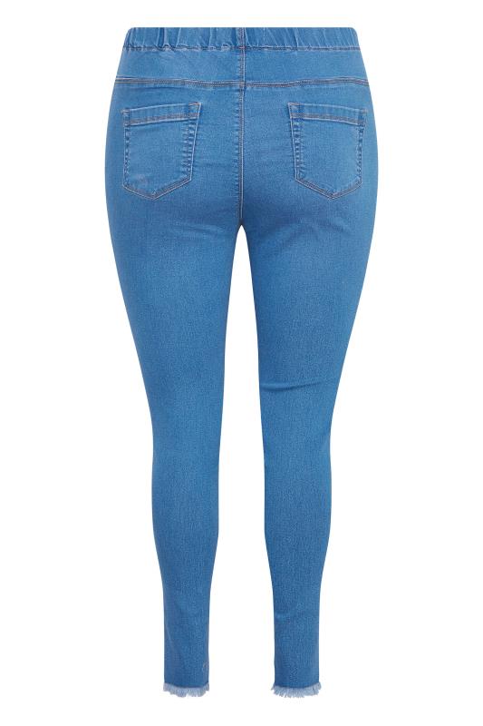 YOURS FOR GOOD Plus Size Mid Blue Cat Scratch JENNY Jeggings | Yours Clothing 6