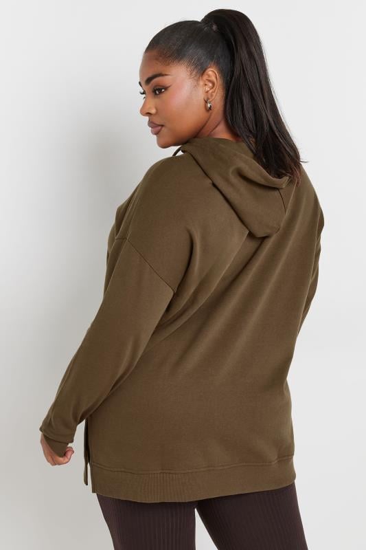 YOURS Plus Size Mocha Brown Hoodie | Yours Clothing 3