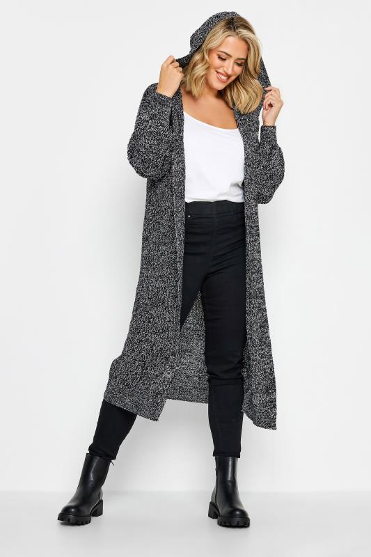 Plus Size Curve Black Twist Longline Hooded Cardigan | Yours Clothing 2