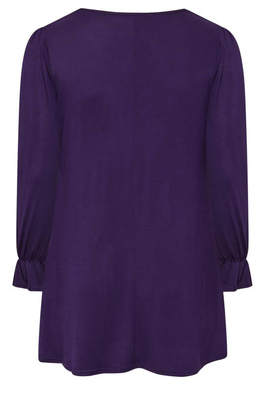 LIMITED COLLECTION Plus Size Purple Lattice Front Top | Yours Clothing 7