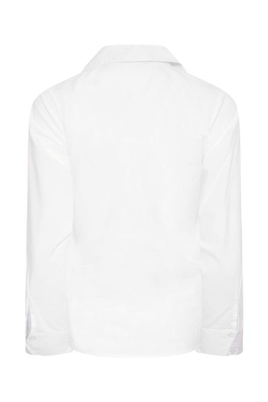 Petite White Fitted Cotton Shirt 7