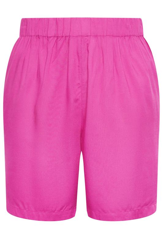 YOURS Curve Plus Size Bright Pink Woven Shorts | Yours Clothing  5