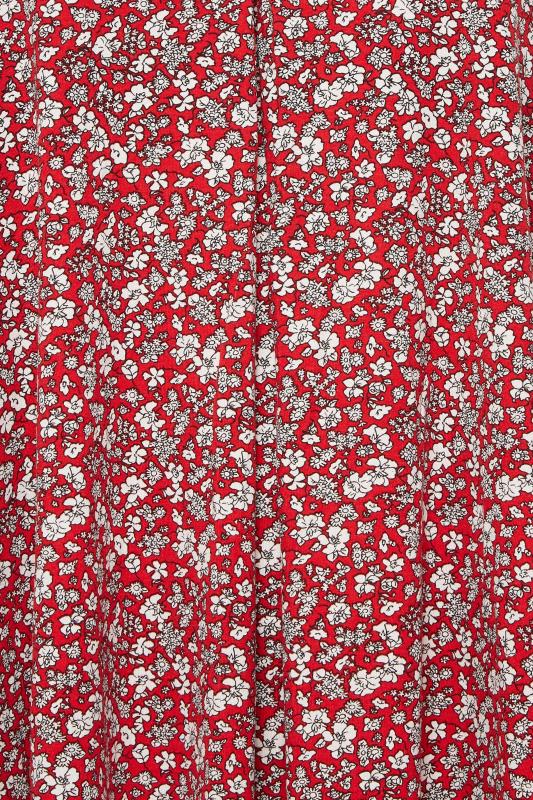 YOURS Plus Size Red Floral Print Pleat Front Vest Top | Yours Clothing 5