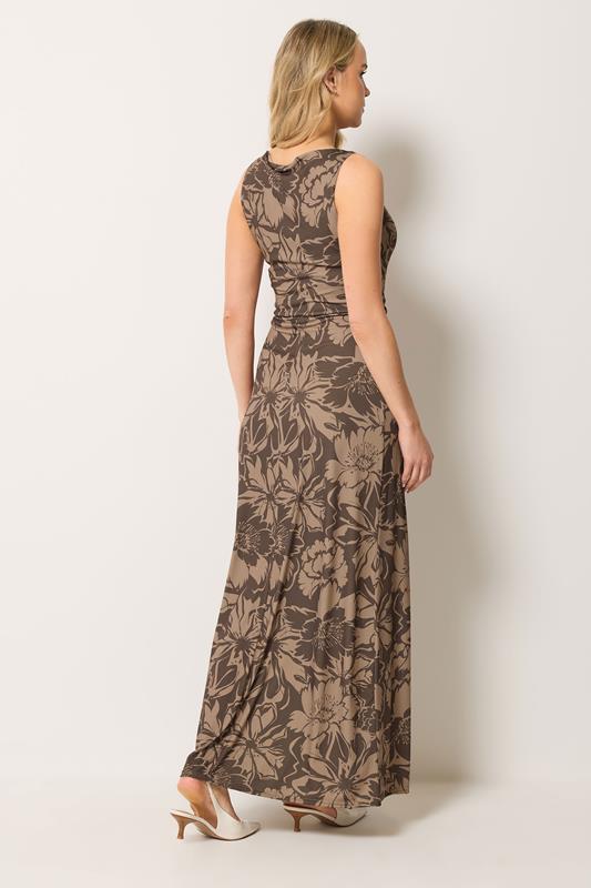 LTS Tall Women's Brown Floral Bow Detail Maxi Dress | Long Tall Sally 2
