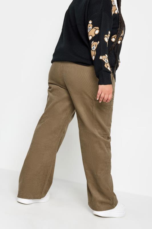 YOURS Plus Size Brown Cord Cargo Trousers | Yours Clothing 4
