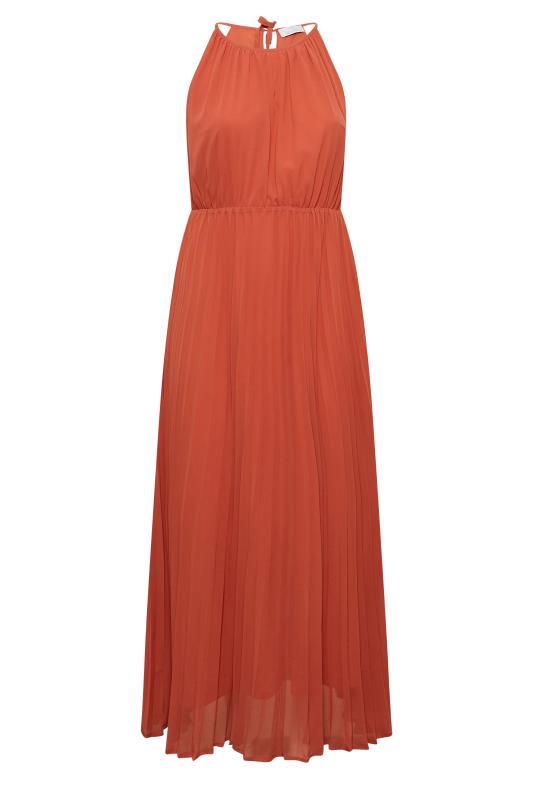 YOURS LONDON Plus Size Orange Pleated Maxi Dress | Yours Clothing 6