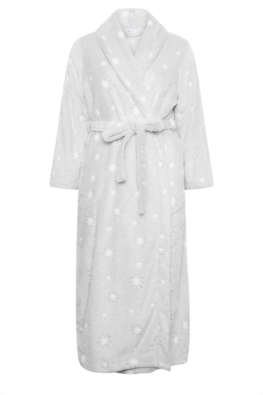 YOURS Plus Size Grey Star Print Shawl Maxi Dressing Gown | Yours Clothing 6
