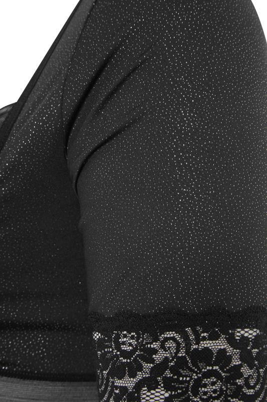 Curve Black Sparkle Front Fastening Armwear Top 4