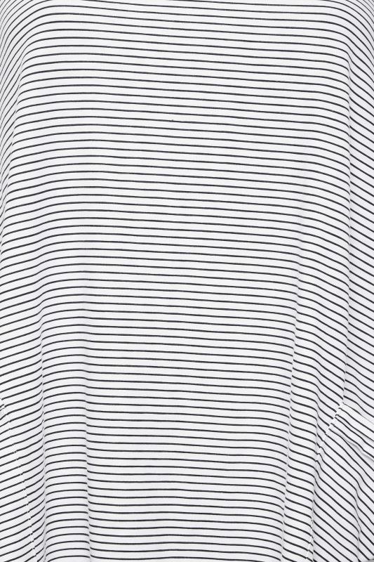 YOURS Curve Plus Size White Stripe Print Hanky Hem Vest Top | Yours Clothing  5