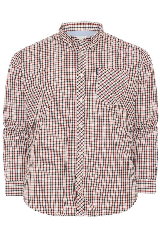BEN SHERMAN Red Check Signature Long Sleeve Oxford Shirt_F.jpg