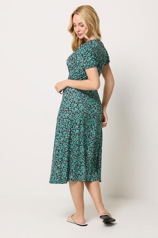 M&Co Cobalt Blue Ditsy Floral Wrap Dress | M&Co 2