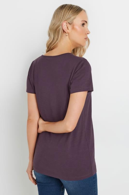 LTS Tall Women's Purple V-Neck Short Sleeve T-Shirt | Long Tall Sally 3