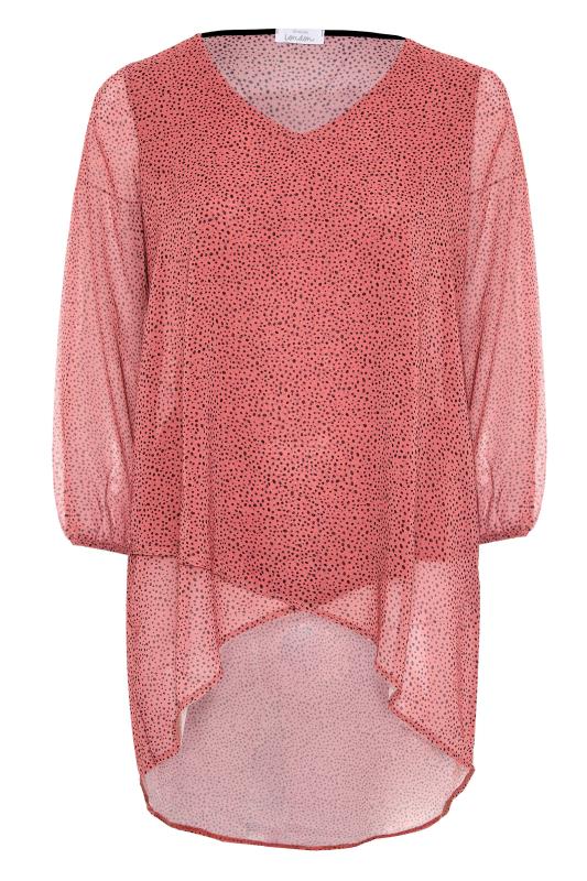 Plus Size YOURS LONDON Pink Dalmatian Print Wrap Blouse | Yours Clothing 6