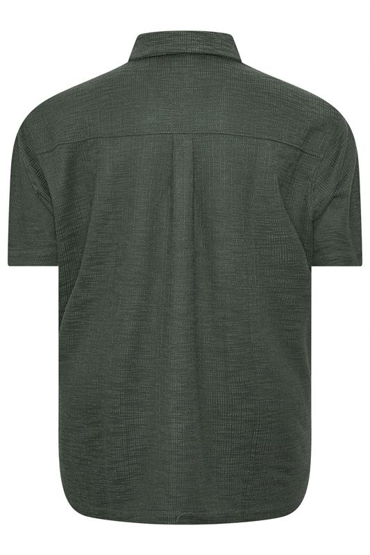 BadRhino Big & Tall Green Textured Revere Shirt | BadRhino 7