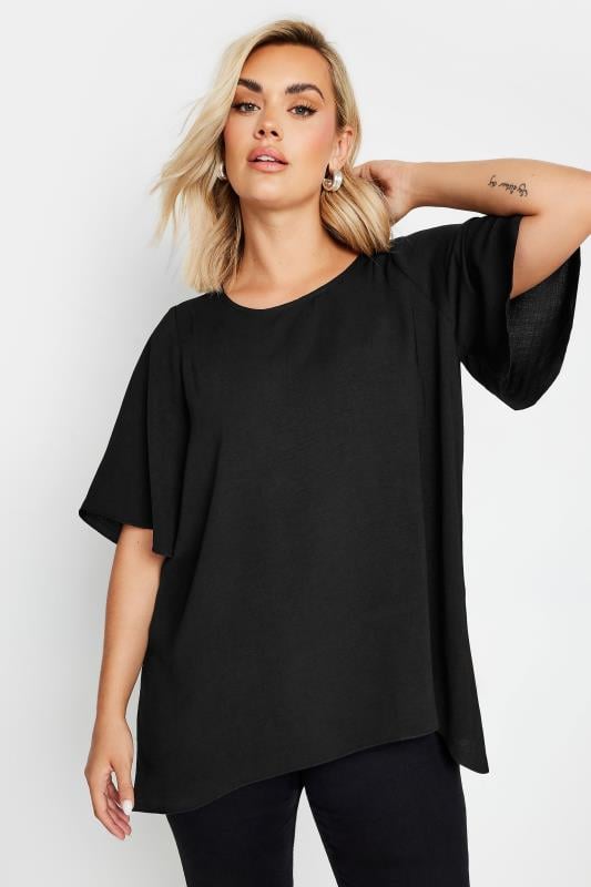 YOURS Plus Size Black Chain Back Blouse | Yours Clothing 3