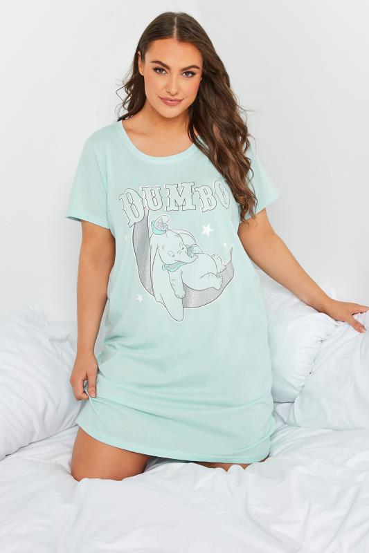DISNEY Plus Size Blue Dumbo Snoozing Nightdress | Yours Clothing 4