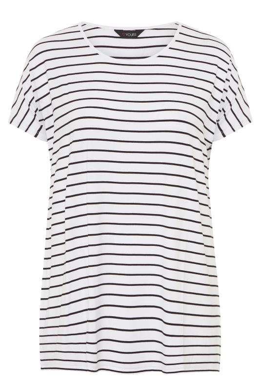 White and Black Striped Grown on Sleeve T-Shirt_F.jpg