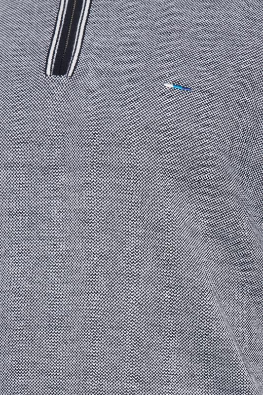 BadRhino Big & Tall Navy Blue Knitted Polo Shirt | BadRhino 2
