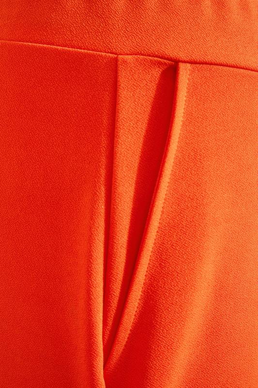LIMITED COLLECTION Curve Bright Orange Split Hem Tapered Trousers 7
