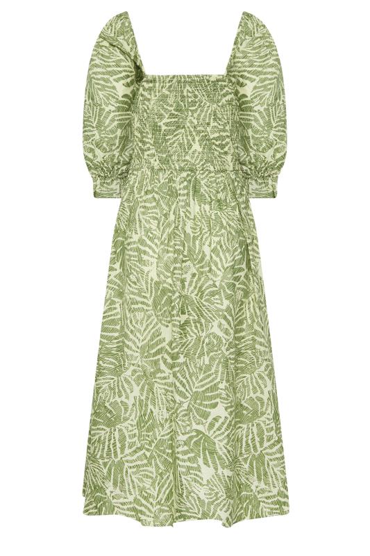 LTS Tall Womens Green Palm Leaf Print Midaxi Dress | Long Tall Sally 7