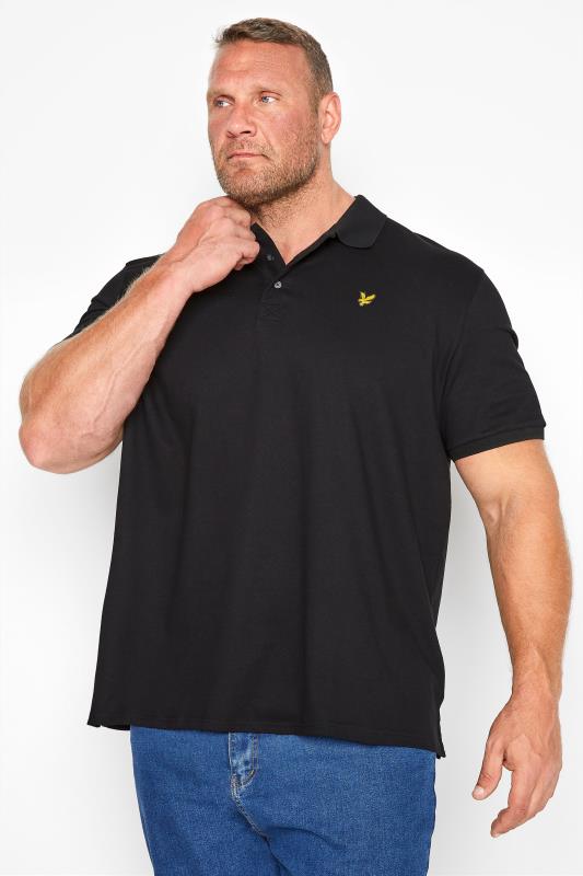 Plus Size  LYLE & SCOTT Big & Tall Black Logo Polo Shirt