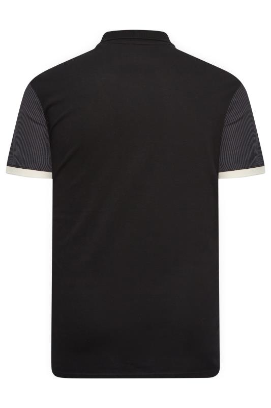 BadRhino Big & Tall Black Baseball Stripe Polo Shirt | BadRhino 4