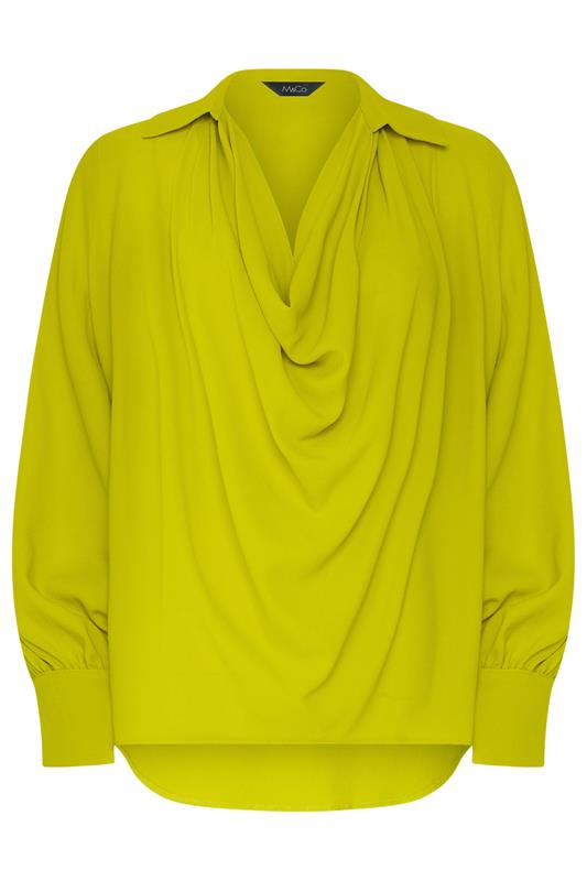 M&Co Green Drape Front Blouse | M&Co 5