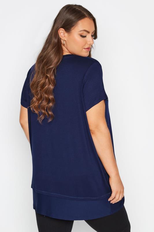 Plus Size Navy Blue 'Make Good Stories' Slogan T-Shirt | Yours Clothing  3
