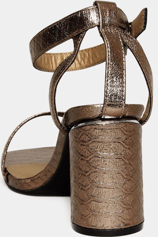 Brown Snake Print 2 Part Block Heel Sandals In Wide E Fit & Extra Wide EEE Fit | Yours Clothing 4