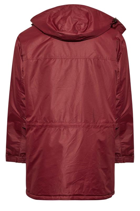 BadRhino Big & Tall Red Fleece Lined Hooded Coat | BadRhino 4