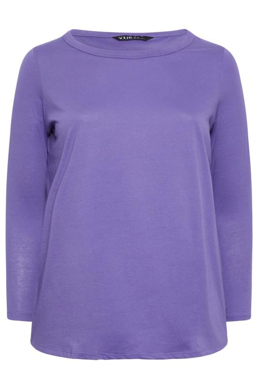 YOURS Plus Size Purple Long Sleeve Top | Yours Clothing 5