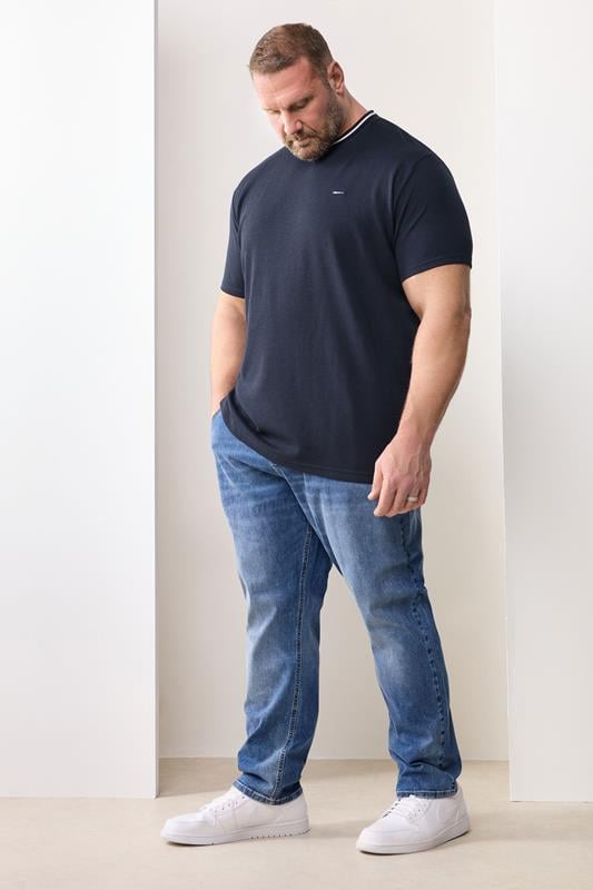  BadRhino Big & Tall Jean stretch bleu délavé à taille élastiquée