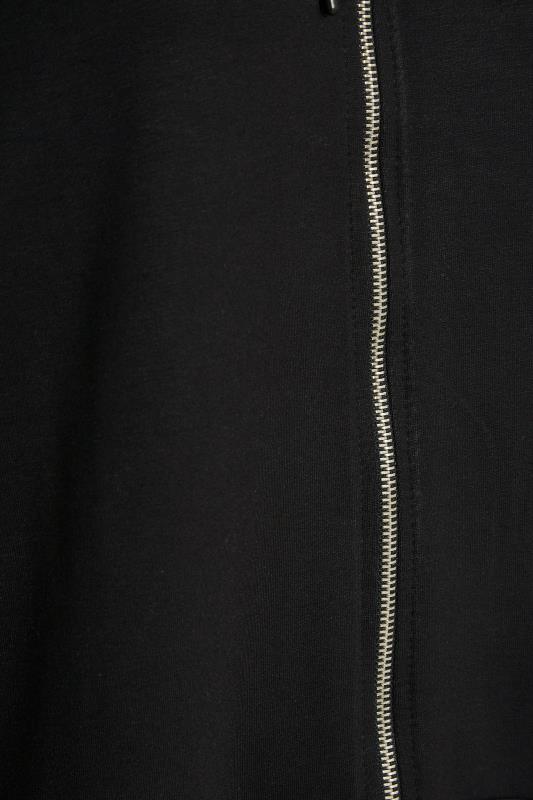 Plus Size Black Metallic Stripe Zip Through Hoodie | Yours Clothing 6