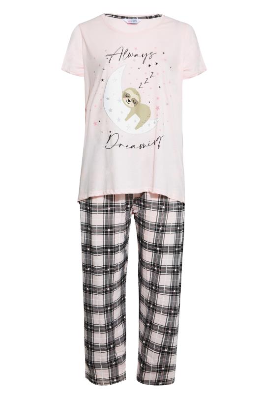 Curve Pink 'Always Dreaming' Slogan Check Pyjama Set_F.jpg