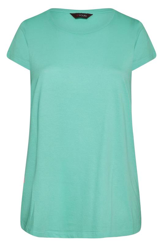 Curve Sea Green Short Sleeve Basic T-Shirt 5