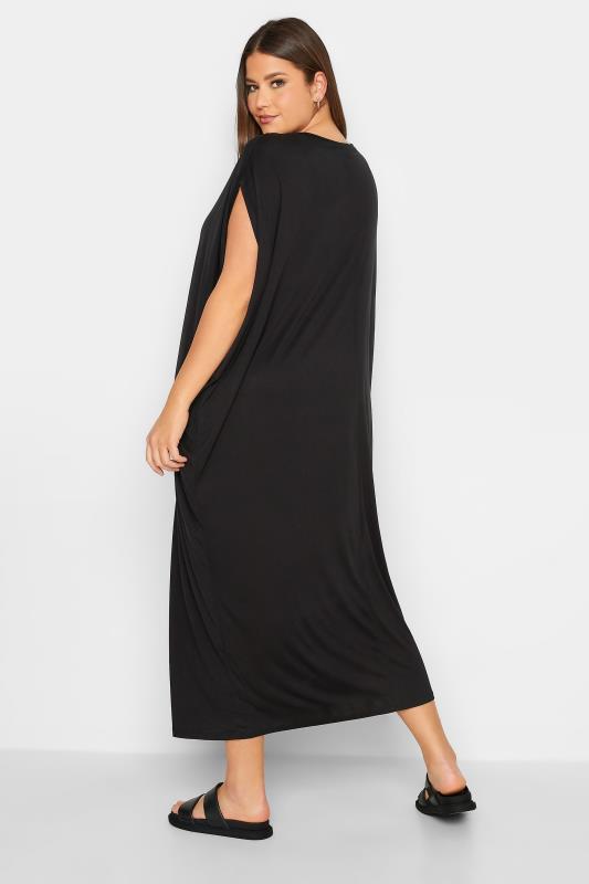 YOURS Plus Size Black Double Layered Dress | Yours Clothing 4