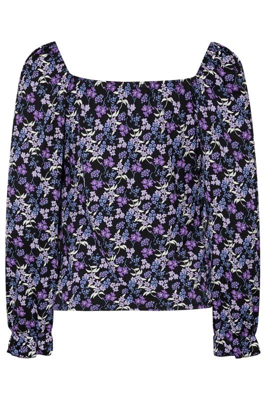 LTS Tall Purple Floral Print Long Sleeve Top 8