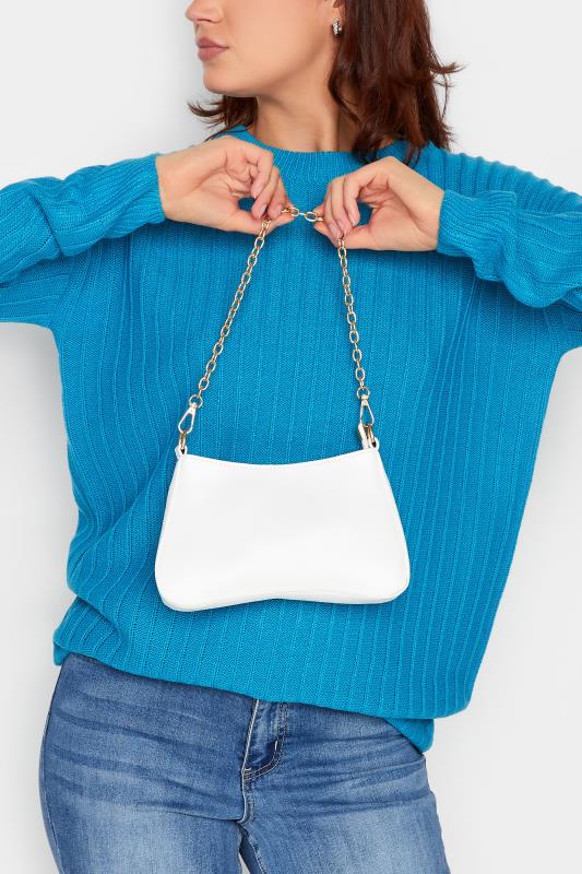  Yours White Detachable Chain Shoulder Bag