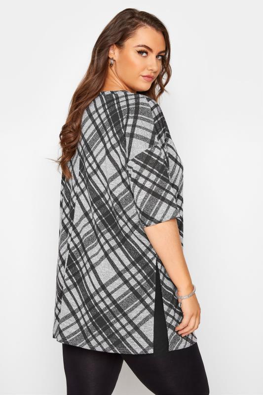 Curve Grey Check Print Oversized Top 3