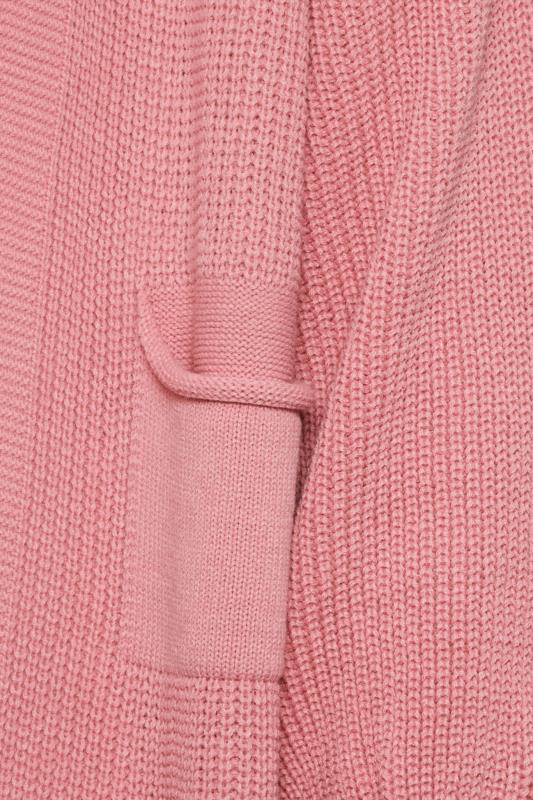 YOURS Plus Size Curve Pink Longline Pocket Balloon Sleeve Knit Cardigan | Yours Clothing  5