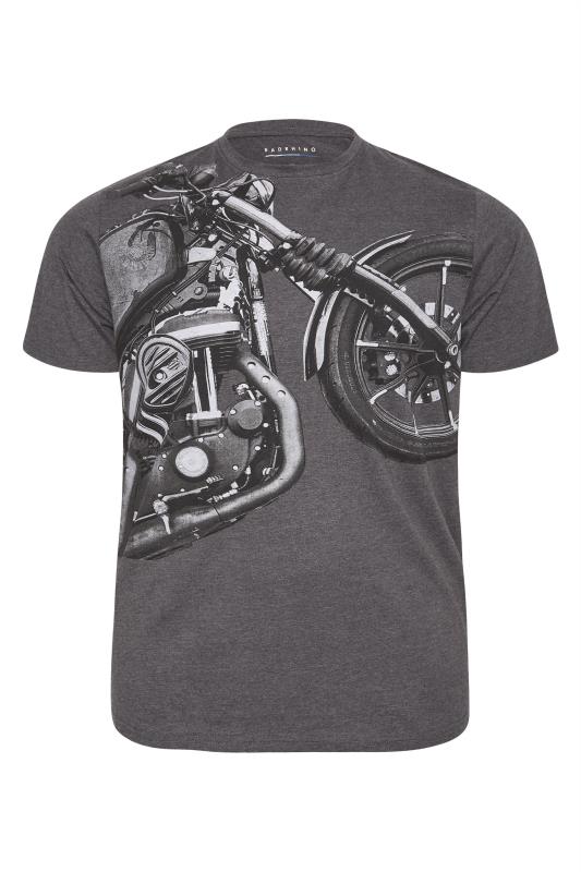 BadRhino Big & Tall Grey Large Motorbike Print T-Shirt 3