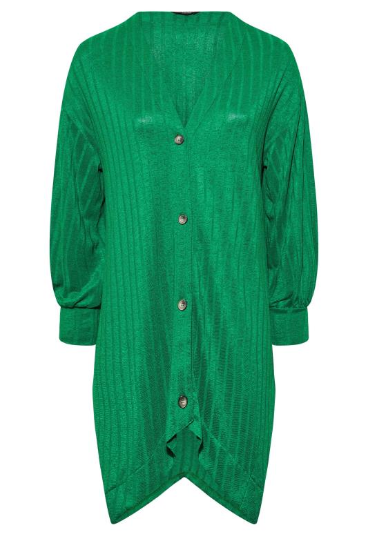 Plus Size Green Textured V-Neck Cardigan | Yours Clothing 6