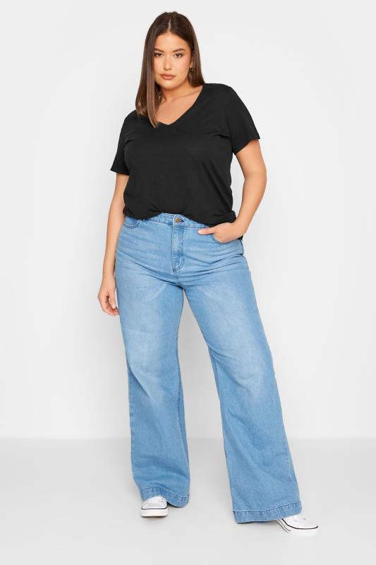 LTS Tall Women's Black Short Sleeve Cotton T-Shirt | Long Tall Sally 2
