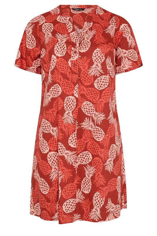 YOURS Plus Size Brown Pineapple Tunic Dress | Yours Clothing 5