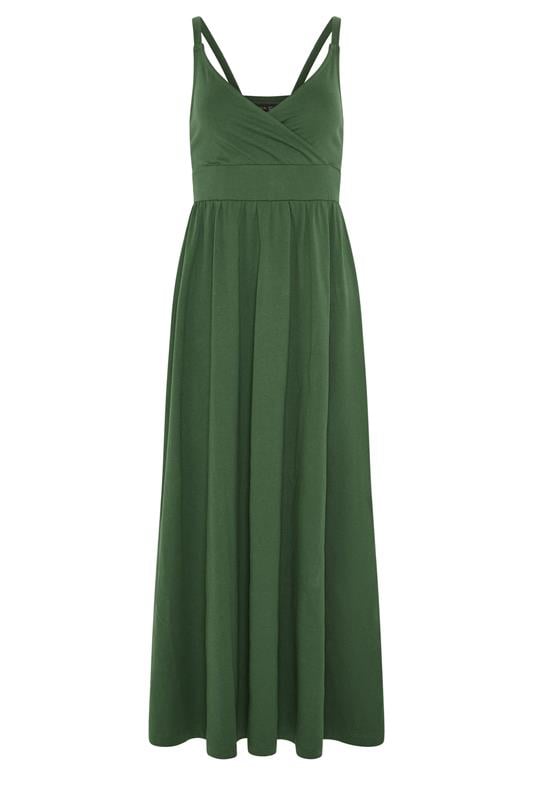 PixieGirl Petite Women's Forest Green Cotton Maxi Dress | PixieGirl 5